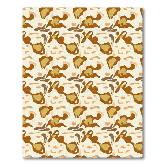 Earthy Abstract Organic Tan Shapes Rug