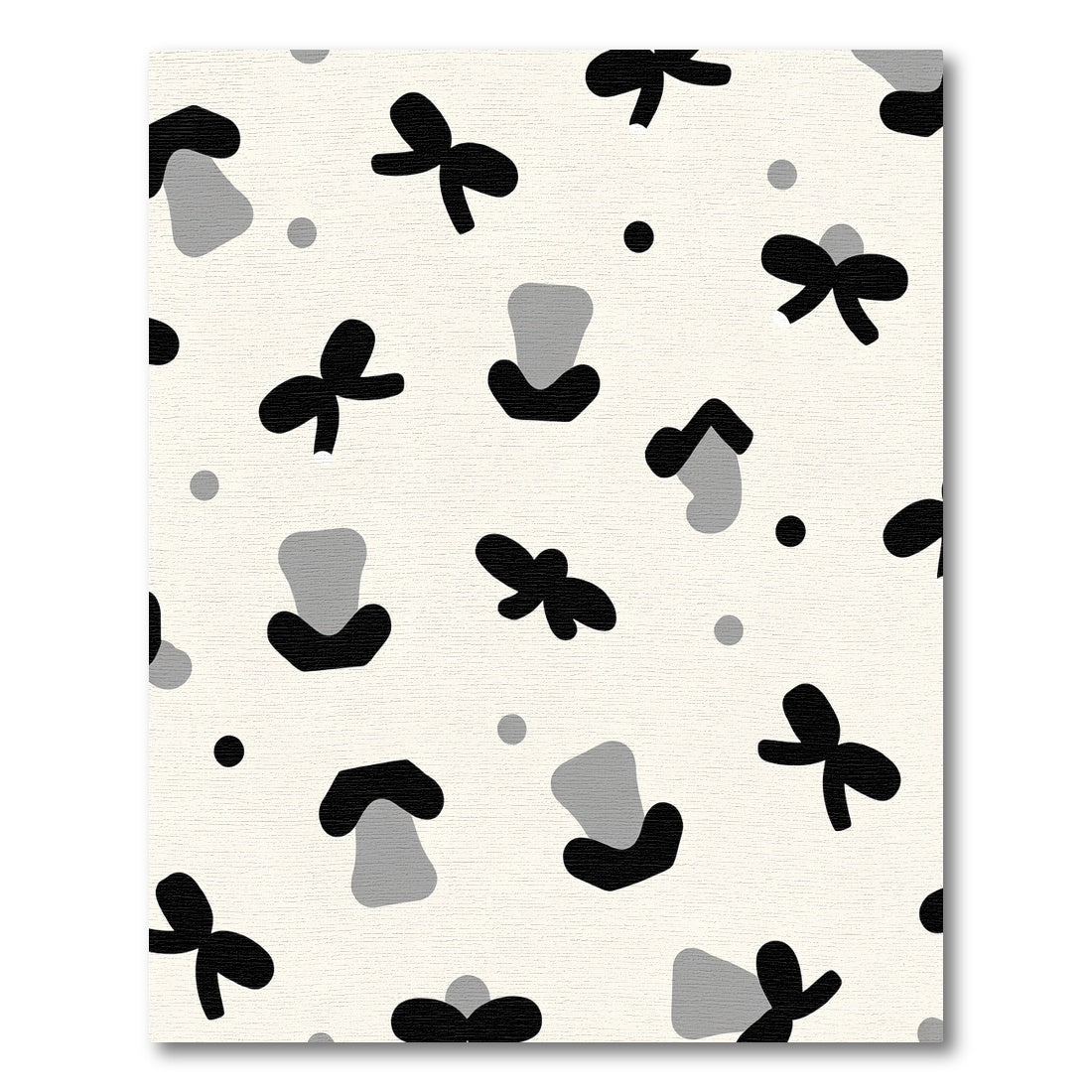 Monochromatic Geometric Bow Mushroom Scatter Rug