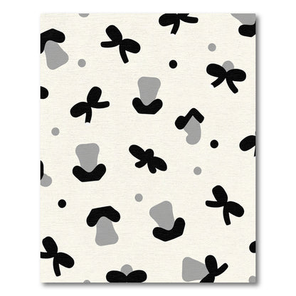 Monochromatic Geometric Bow Mushroom Scatter Rug