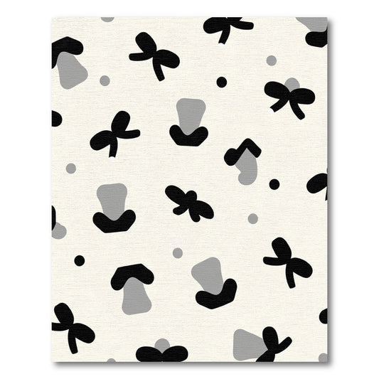 Monochromatic Geometric Bow Mushroom Scatter Rug