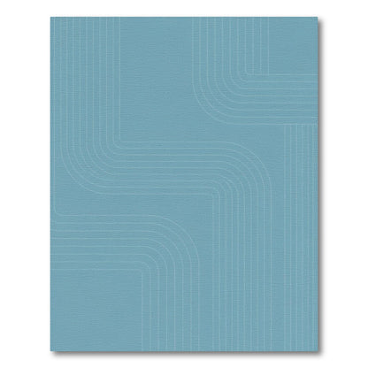 Blue Teal Geometric Lines Area Rug