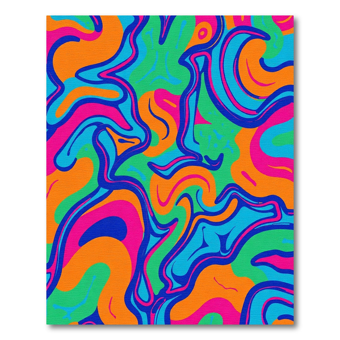 Vibrant Swirl Abstract Color Waves Rug