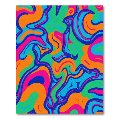 Vibrant Swirl Abstract Color Waves Rug