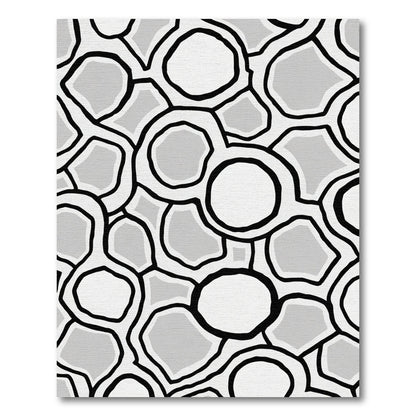 Abstract Black and White Organic Shapes Rug