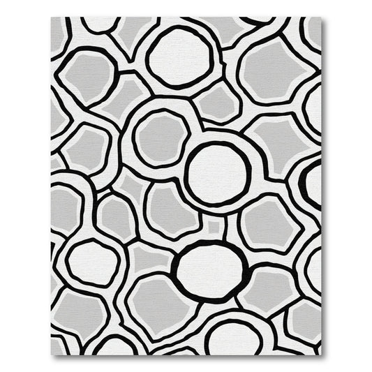 Abstract Black and White Organic Shapes Rug