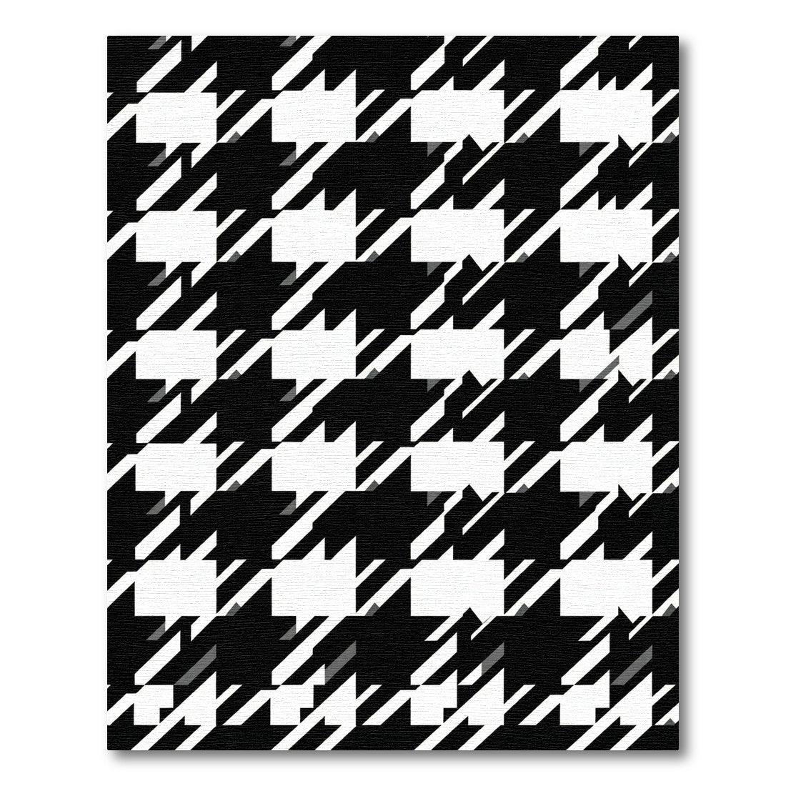 Black White Houndstooth Geometric Rug
