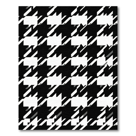 Black White Houndstooth Geometric Rug