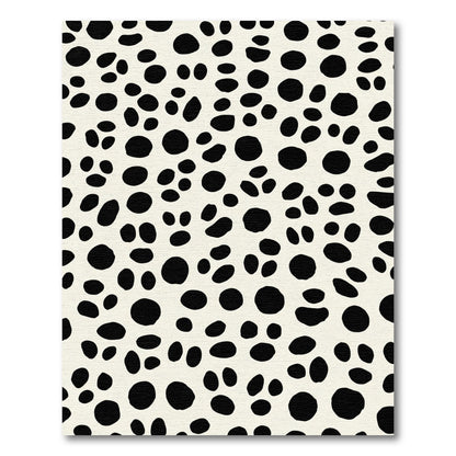 Cream Black Polka Dot Spot Rug
