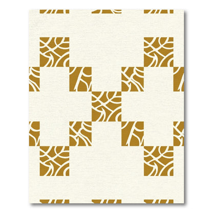 Golden Squares Organic Intertwine Rug