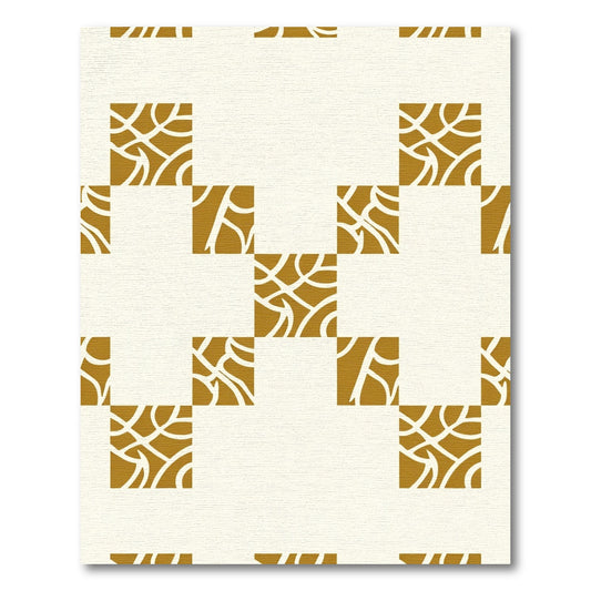 Golden Squares Organic Intertwine Rug