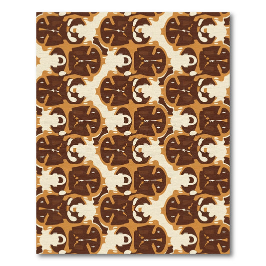 Rich Coffee Cream Abstract Flow Rug