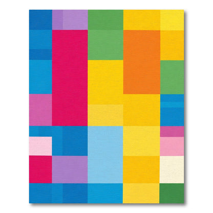 Vibrant Color Block Geometric Rug