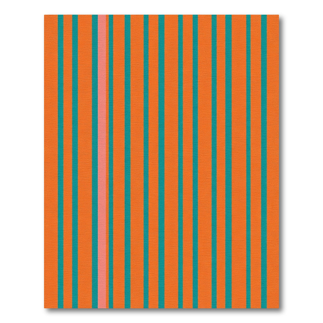 Bold Orange Turquoise Vertical Stripe Rug