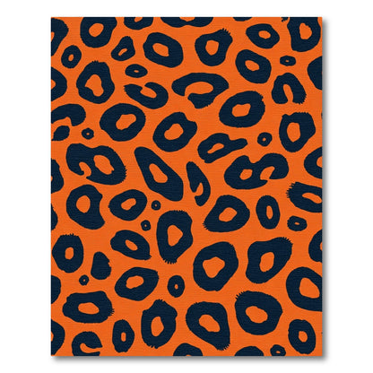 Bold Orange Leopard Spot Rug