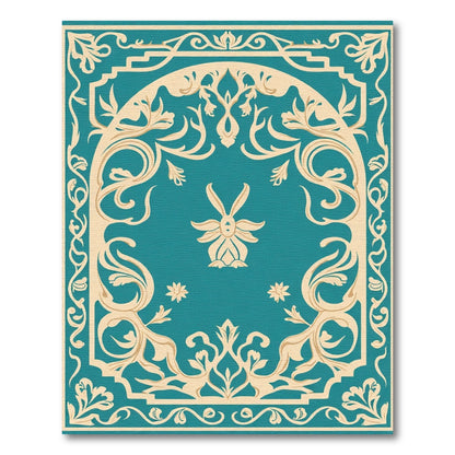 Aquatic Beige Floral Symmetry Rug