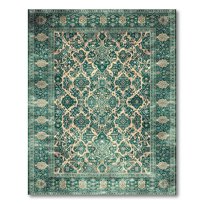 Blue and Teal Traditional Persian Medallion Rug