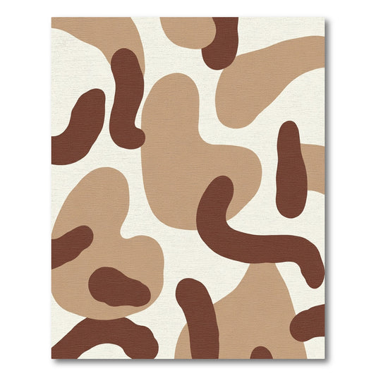 Earthy Abstract Organic Fluid Shapes Rug