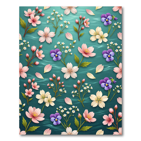 Delicate Pink Violet Blossom Canopy Rug