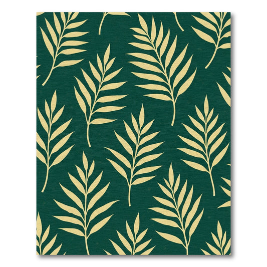Emerald Green Tropical Palm Leaf Rug