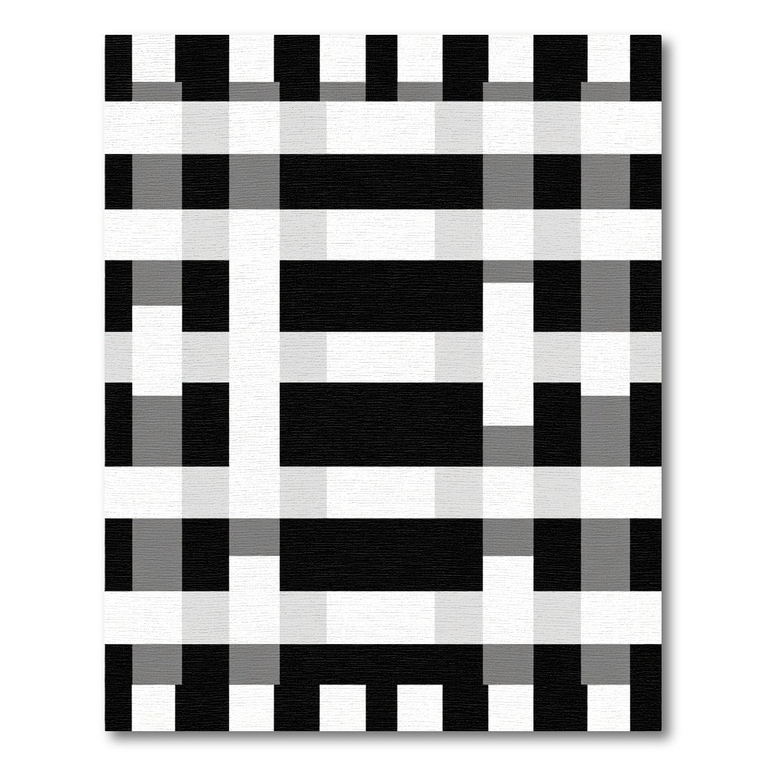 Gingham Texture Black White Rug