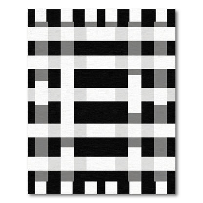 Gingham Texture Black White Rug