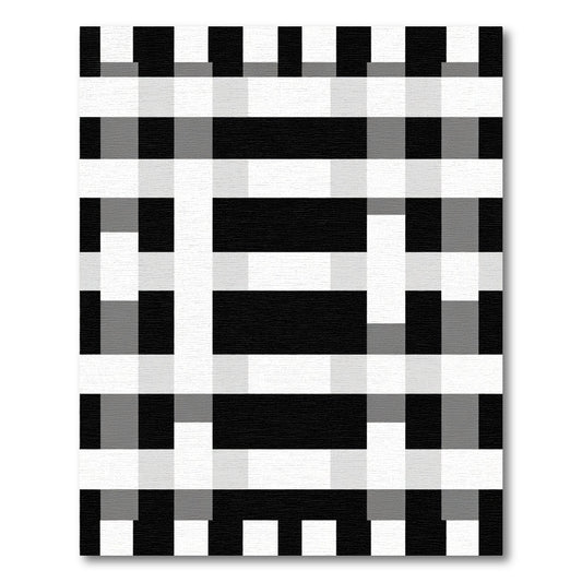 Gingham Texture Black White Rug