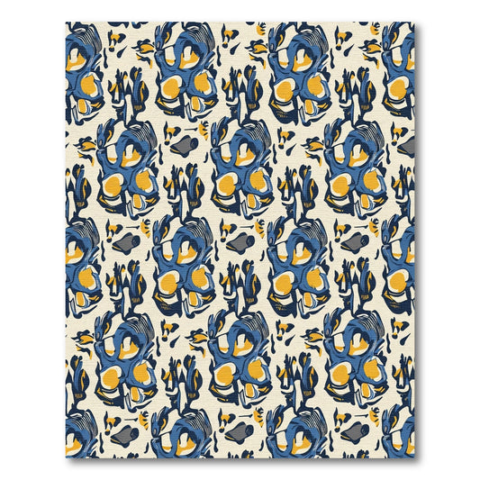 Bold Blue Yellow Abstract Organic Rug