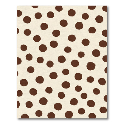 Cream Brown Polka Dot Scatter Rug