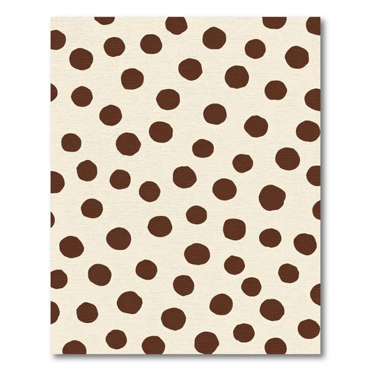 Cream Brown Polka Dot Scatter Rug