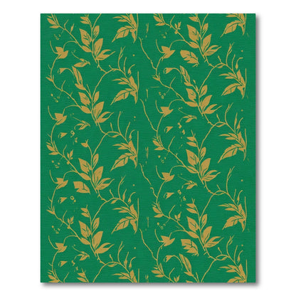 Emerald Gold Botanical Vine Rug