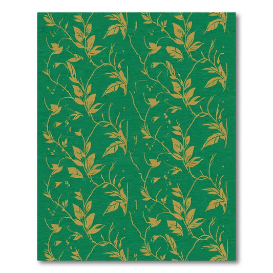 Emerald Gold Botanical Vine Rug
