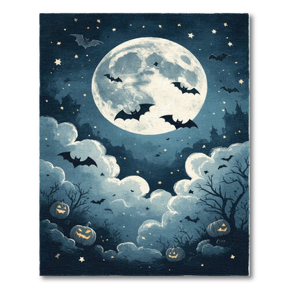 Halloween Moon Bats Area Rug
