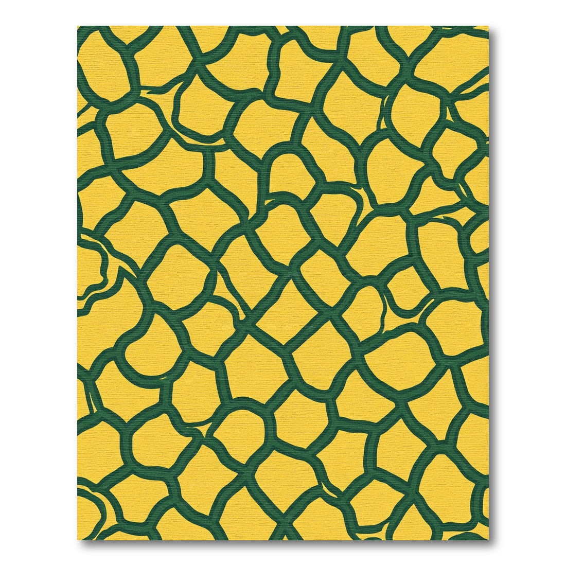 Ornate Yellow Green Giraffe Texture Rug