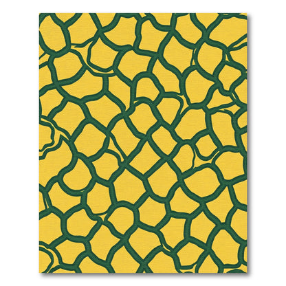 Ornate Yellow Green Giraffe Texture Rug