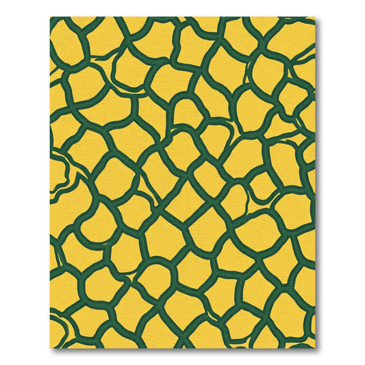 Ornate Yellow Green Giraffe Texture Rug