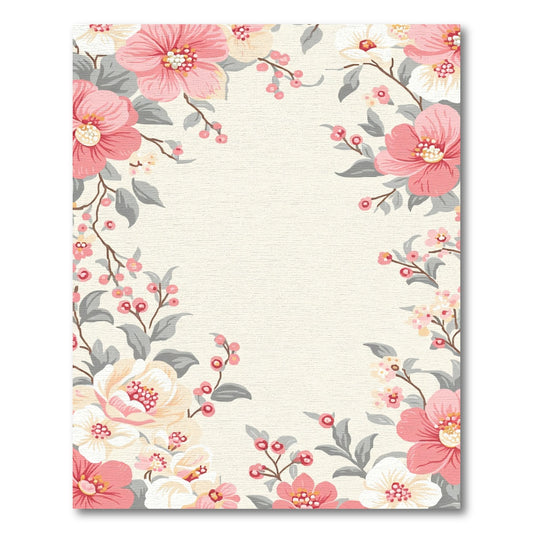 Vintage Pink Floral Berry Blossom Rug