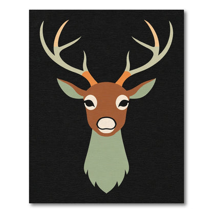 Brown Deer Forest Graphic Rug