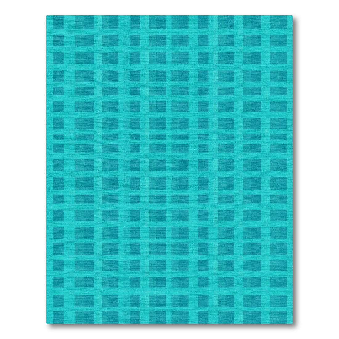 Cyan Plaid Intersecting Lines Rug