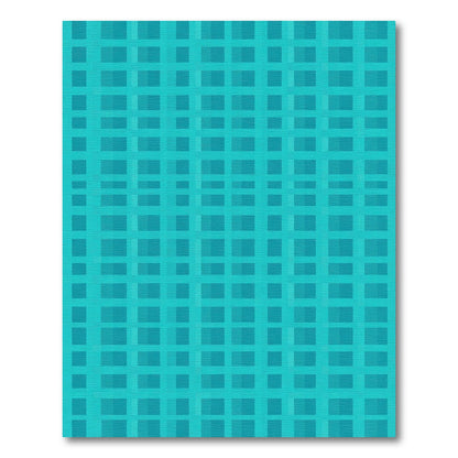 Cyan Plaid Intersecting Lines Rug