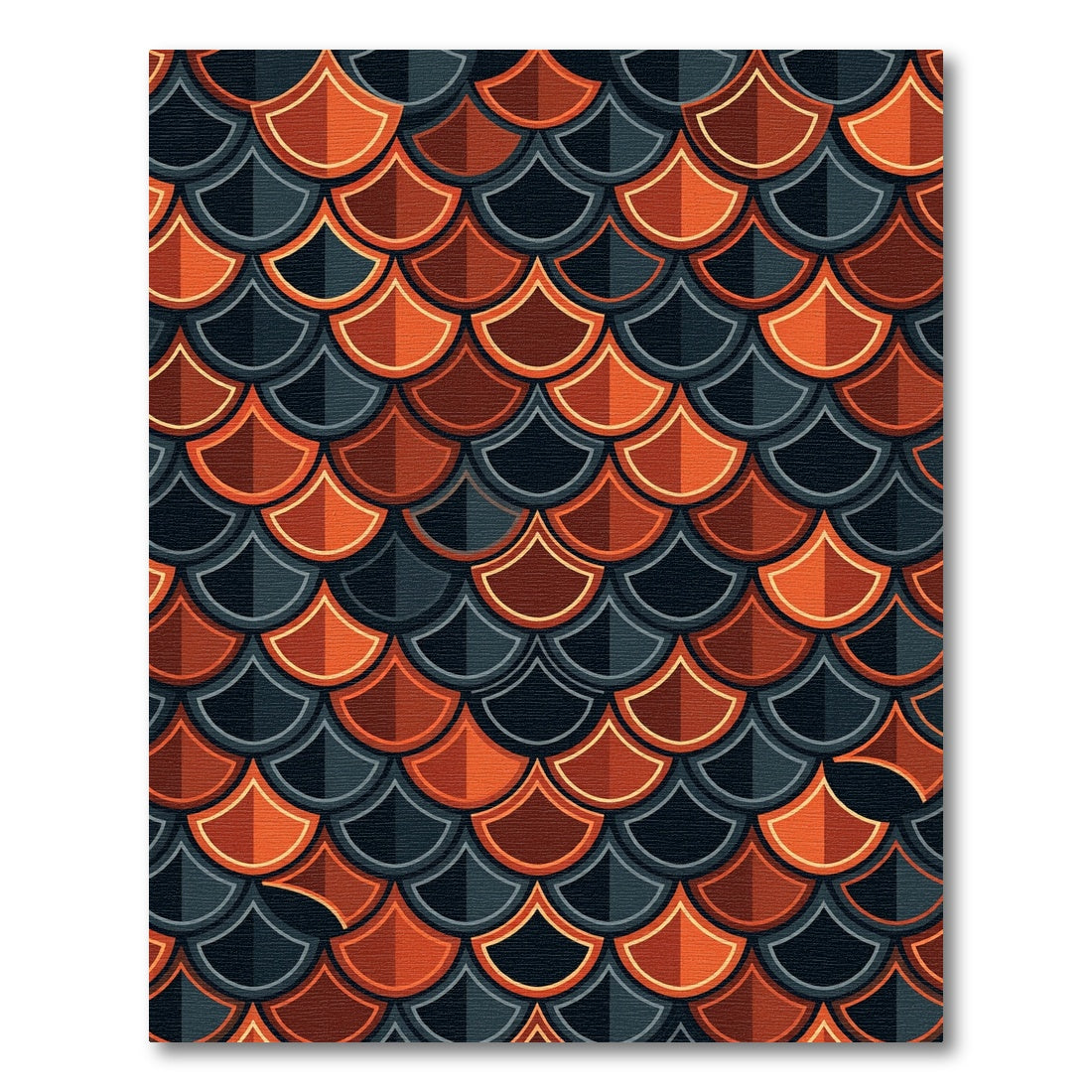 Fiery Orange Gray Scale Texture Rug