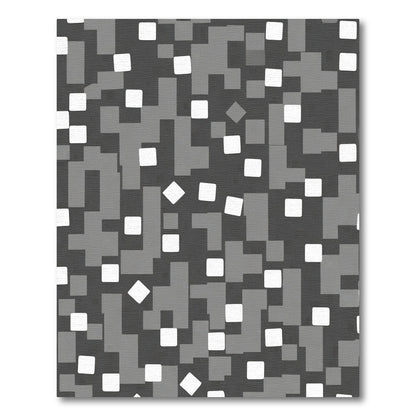Monochromatic Gray Pixelated Squares Rug