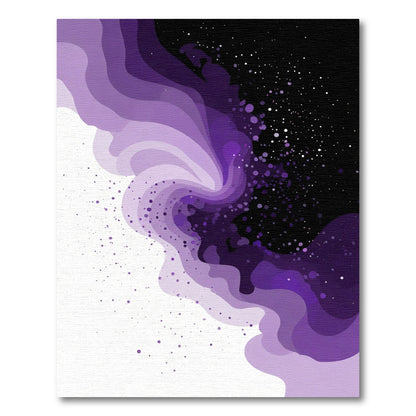 Vibrant Purple Swirl Splattered Abstract Rug