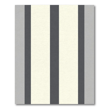Bold Cream Charcoal Vertical Stripe Rug