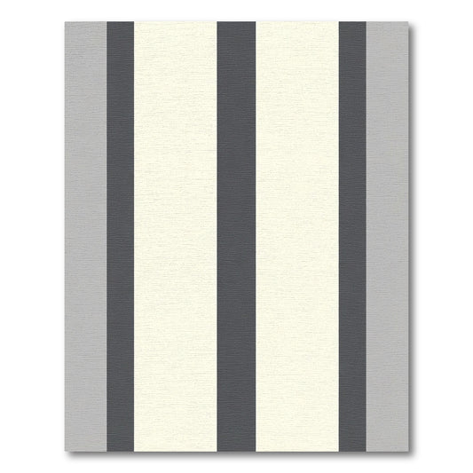 Bold Cream Charcoal Vertical Stripe Rug