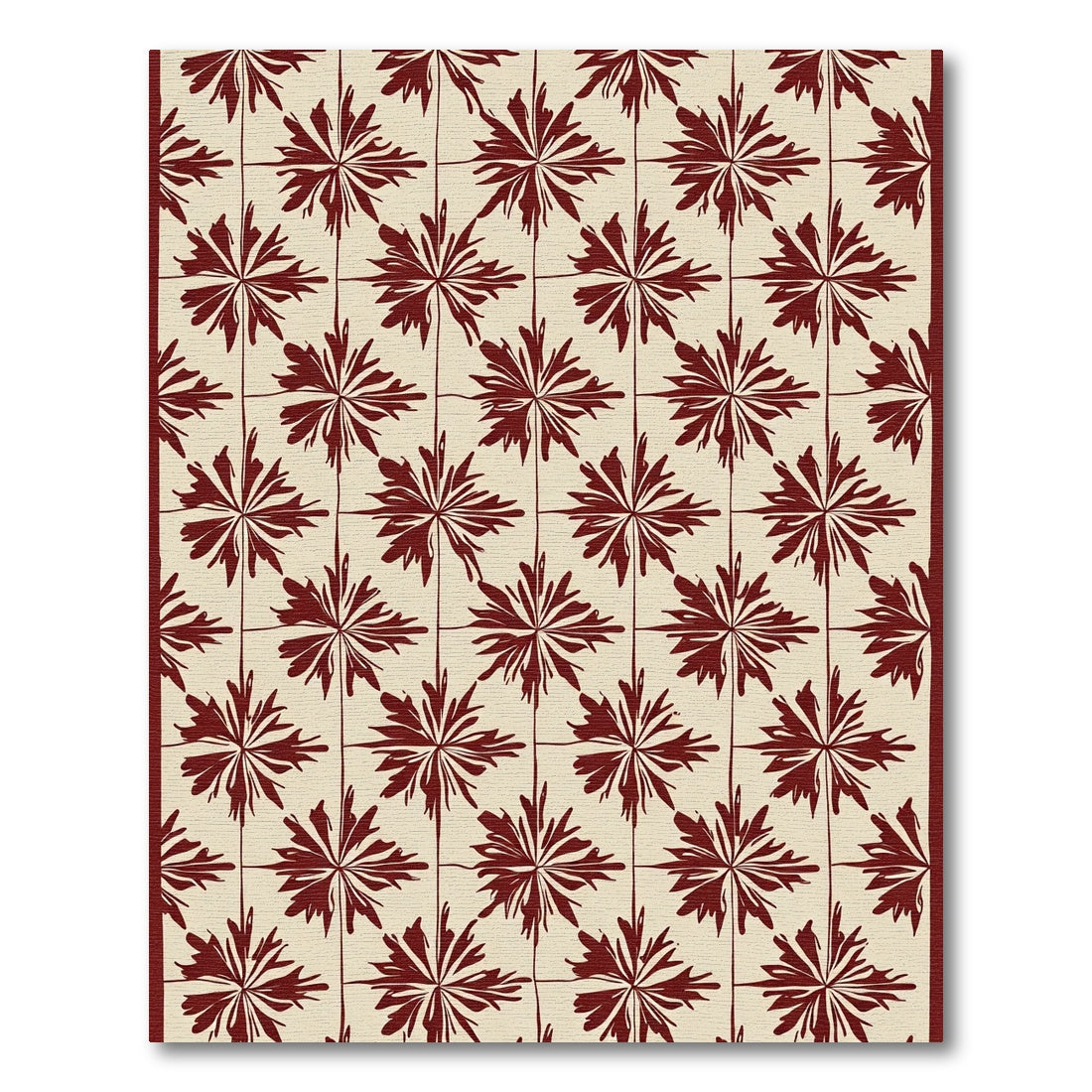 Crimson Starburst Lattice Rug