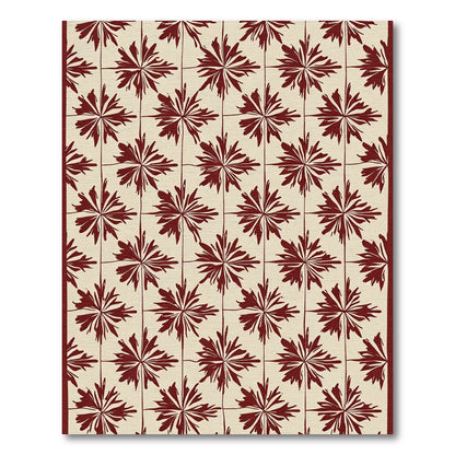 Crimson Starburst Lattice Rug