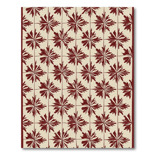 Crimson Starburst Lattice Rug