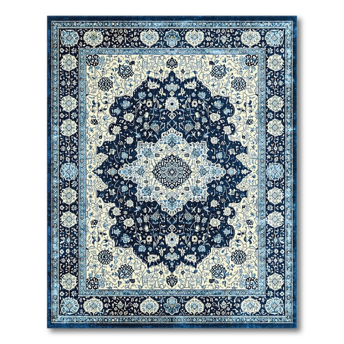 Blue Persian Medallion Area Rug