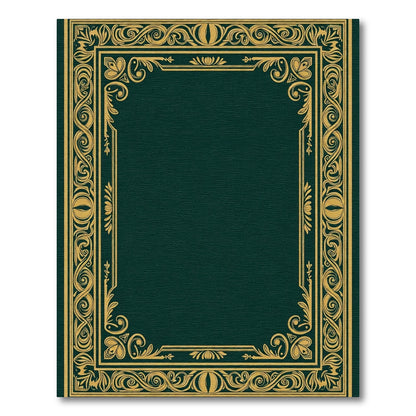 Ornate Gold Leaf Scrollwork Border Rug