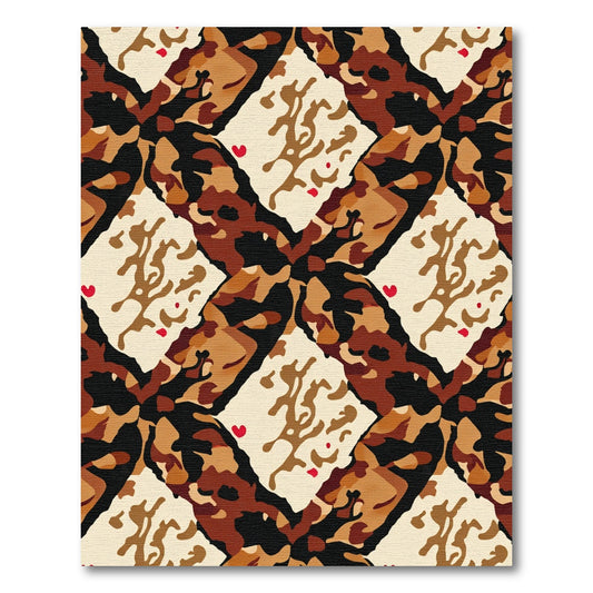 Camouflage Brown Abstract Diamond Rug